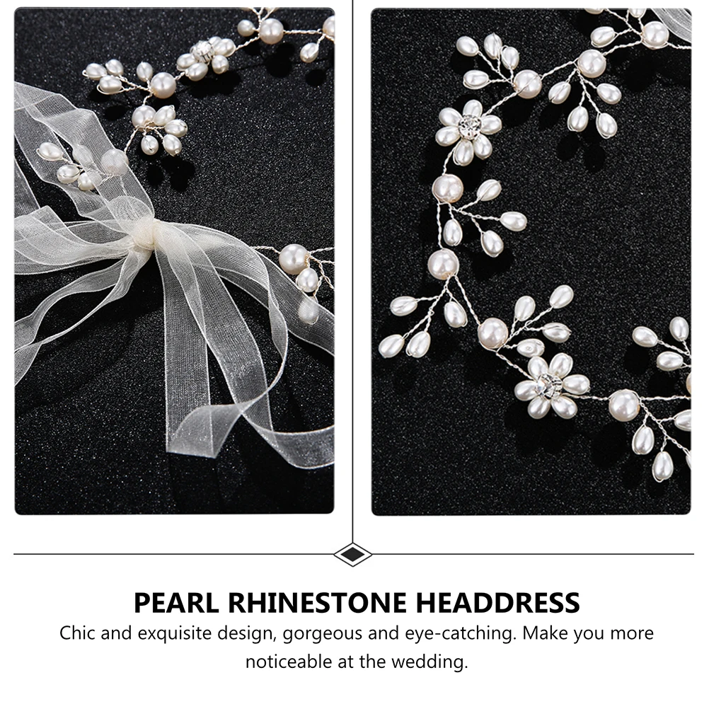 

Pearl Rhinestone Headdress Bride Headpiece H made Hair B Bridal Accessories Wedding Party Festivals RolePlaying Lightweight