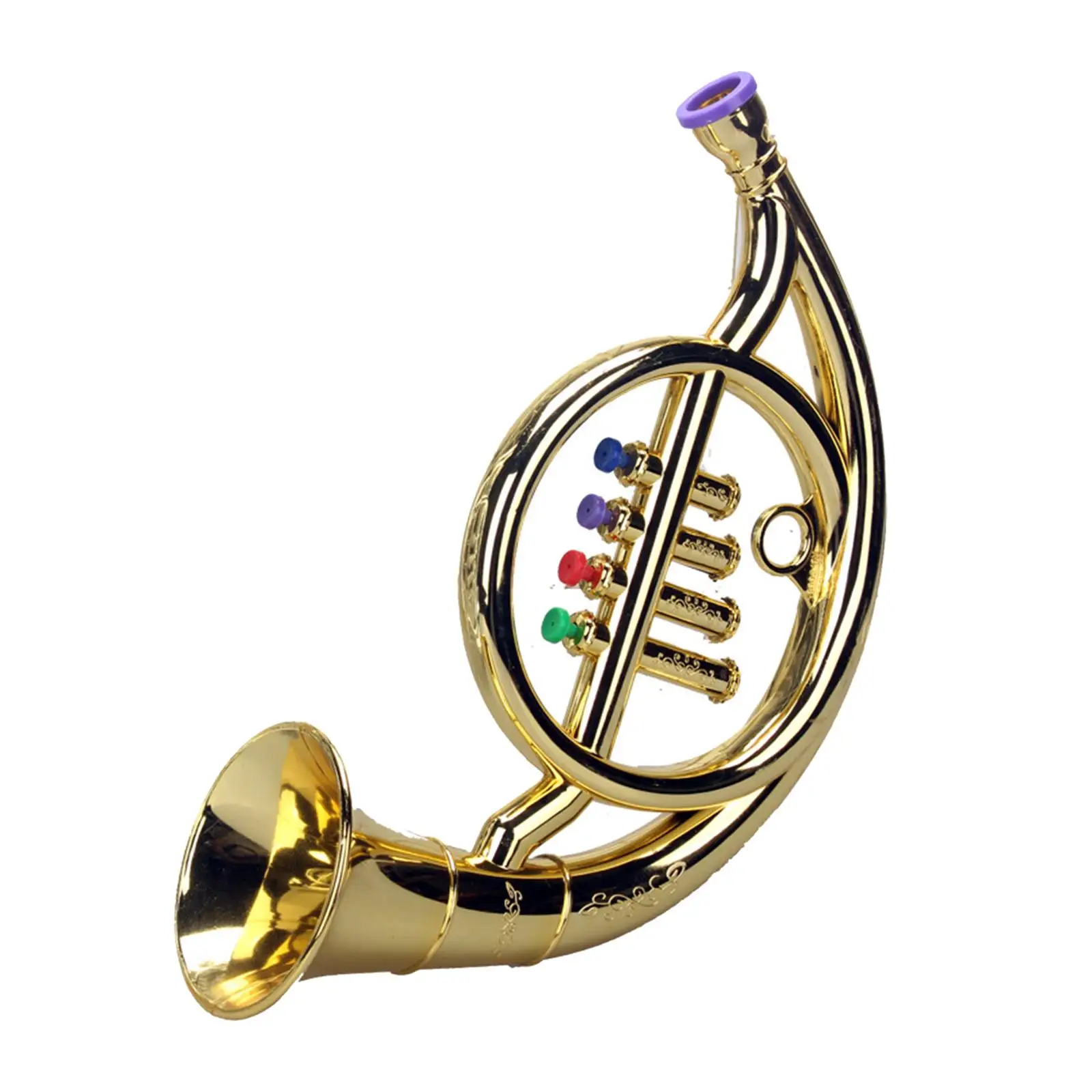 Musical 4 Tones Metallic Wind Instruments Horn for Party Boys Girls Ages 3+