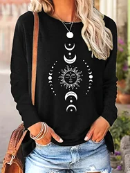 Pink Love Letter Lip Print T shirt Long Sleeve Crew Women's autumn winter long sleeved black T-shirt loose  comfortable