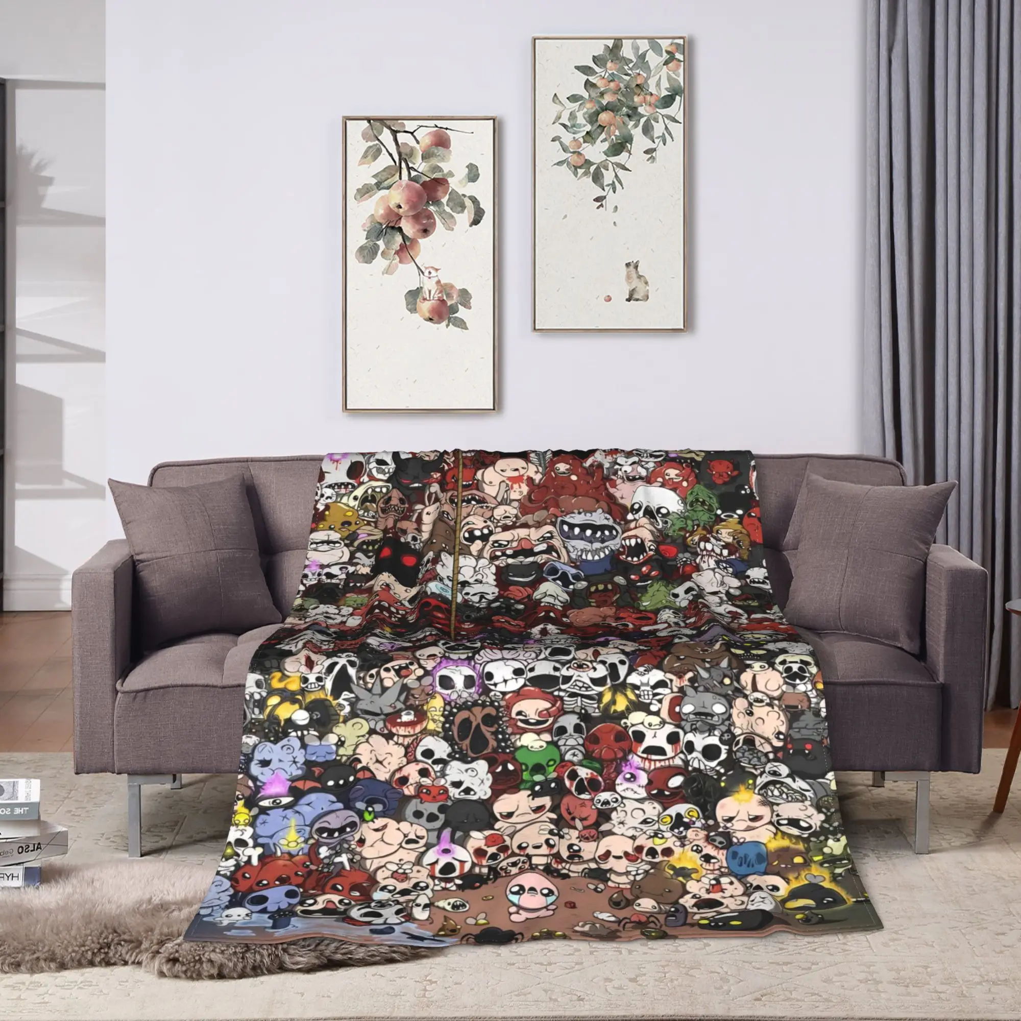 The Binding of Isaac Game Plush Blankets Flannel Throw Blanket For Bedroom Warm Soft Custom DIY Quality Bedspread Gift