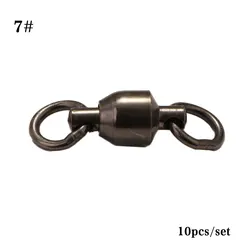 Heavy Duty Super Strong Stainless Steel Rolling With Double Rings Swivels Fishing Connector Solid Ring Ball Bearing Swivel Ring