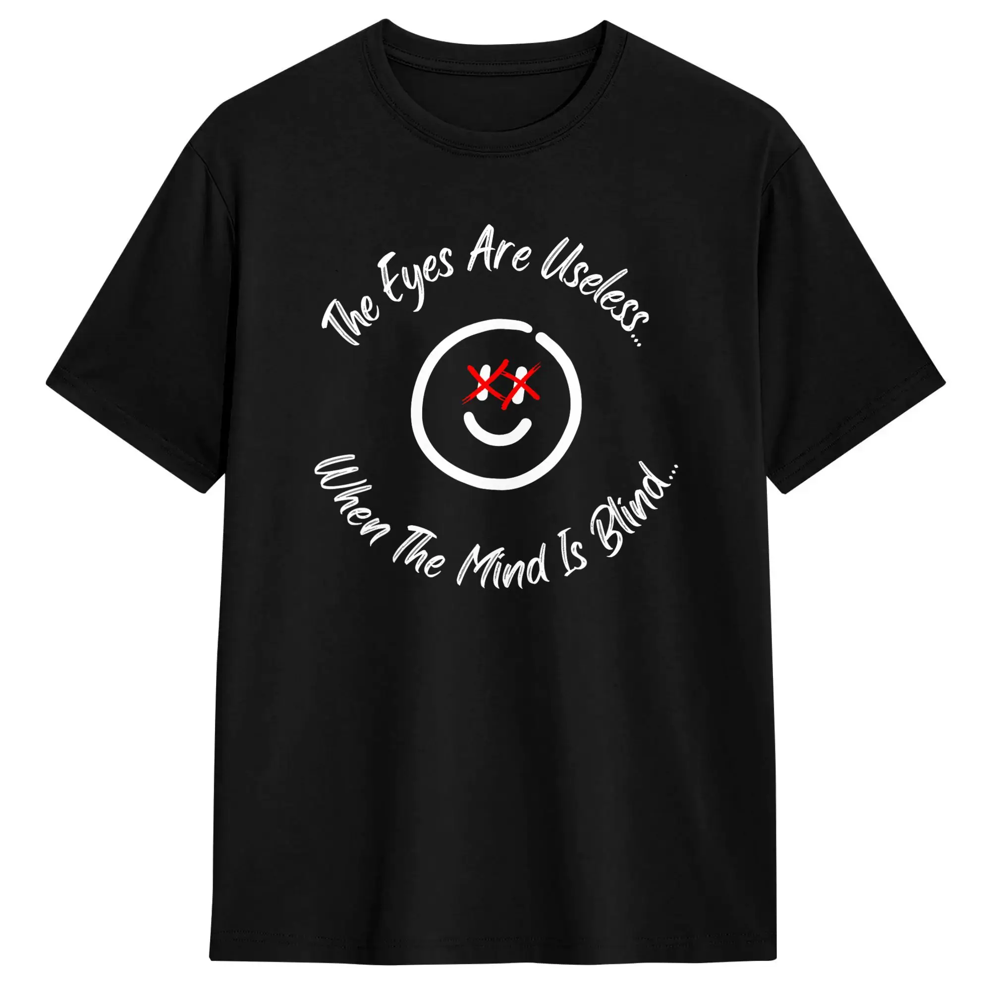 Vintage T-Shirt Beach The Eyes Are Useless When The Mind Is Blind Fashion T-Shirts  Cotton Tee Shirt Print Short Sleeve Top Tees