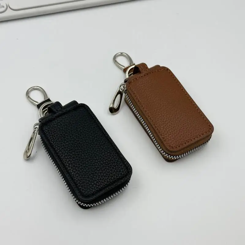Women And Men's Car Key Case Unisex Key Bag Wallet Keychain PU Leather Zipper Waist Hanging Housekeeper Keys Storage Coin Pouch