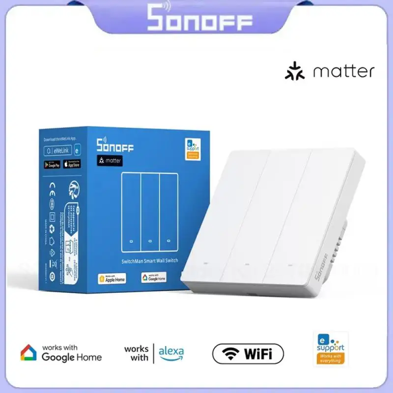 SONOFF Matter M5 80 86 120 Wifi Smart Wall Push Button Switch EWeLink Remote Voice Control With Alexa Google SmartThings Apple