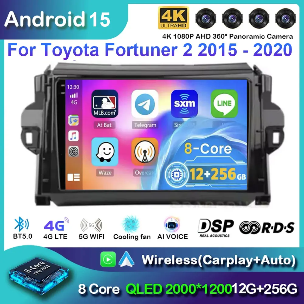 

Car Android 15 For Toyota Fortuner 2 2015 2016 - 2020 Car Radio Video Multimedia Player GPS Navigatio Carplay 2 Din