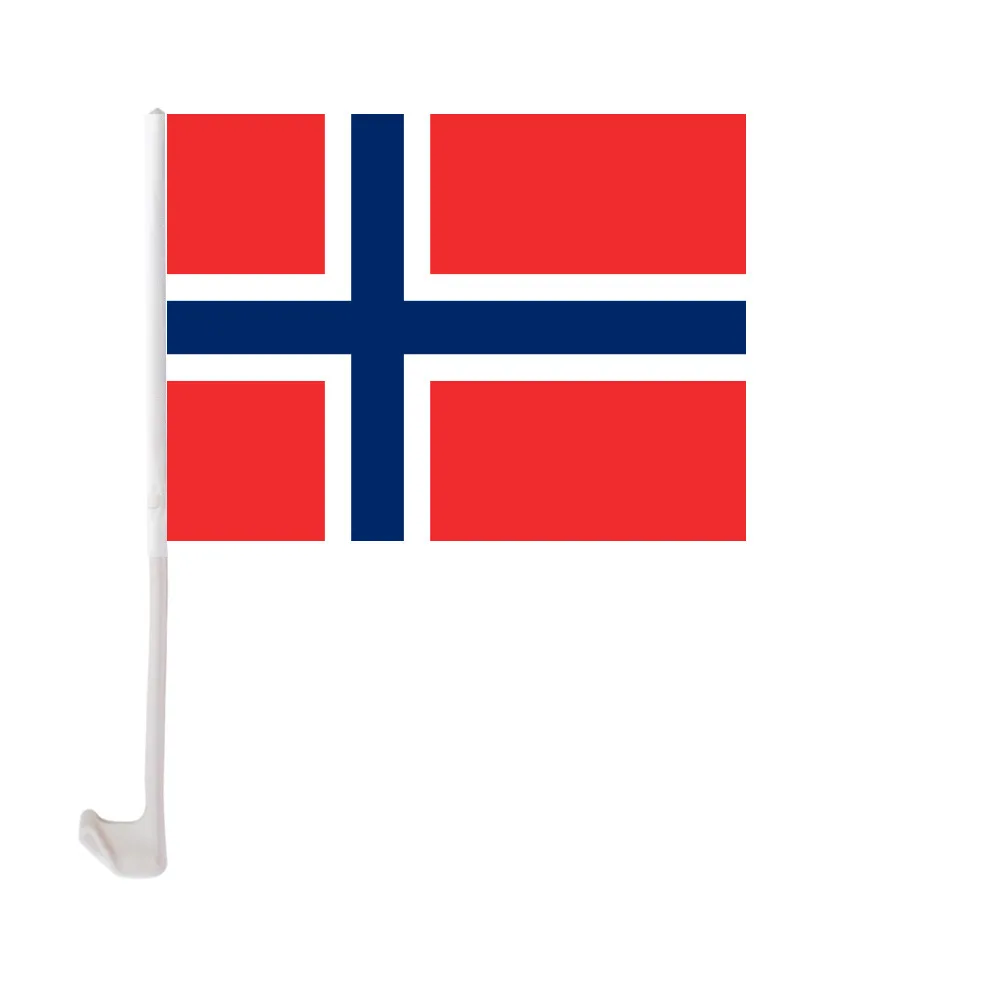 

EOODLOVE Norwegian Car Flag 30x45cm Norwegian Car Decoration Logo 12x18 inches with plastic flagpole