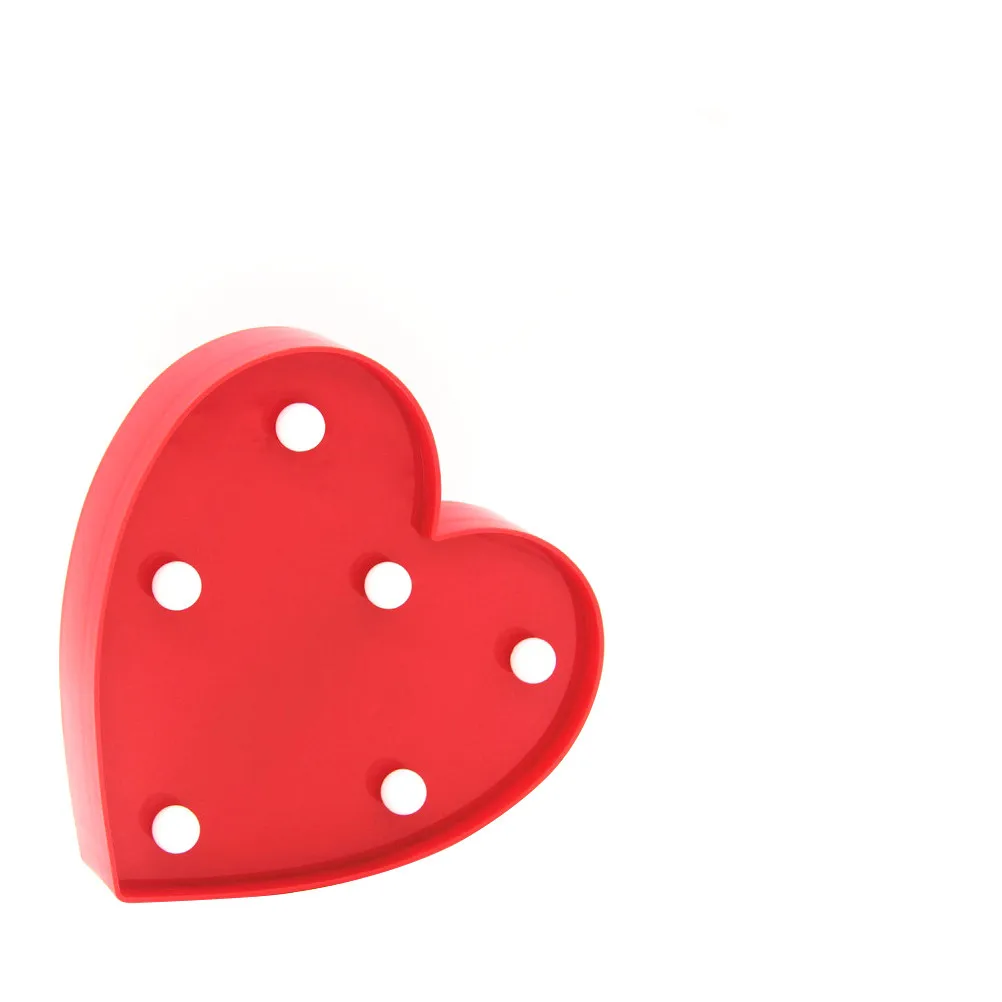 

6 Heart Shaped Night Lights Romantic LED Warm Glow Operated Decorative Lamps for Bedroom Party Valentine Gifts