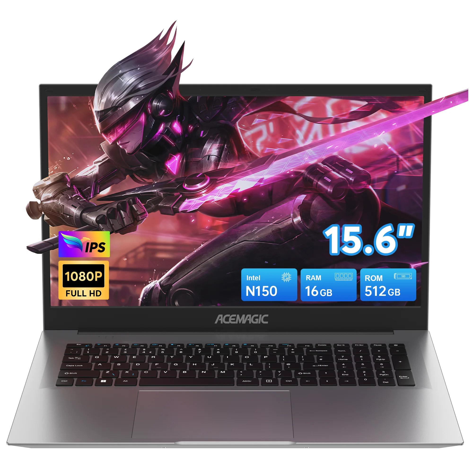 ACEMAGIC AX15 Ультратонкий ноутбук Intel Twin Lake-N150 15,6 дюйма, 5000 мАч, 16 ГБ LPDDR4, Ram, 512 ГБ, Rom, Windows 11, BT5.0, Wi-Fi 6, ноутбук