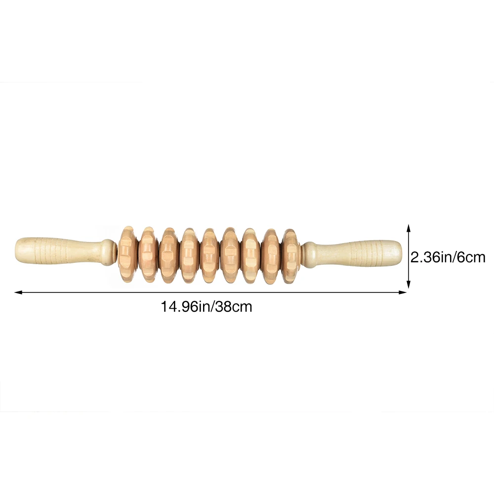 Massaggiatore della Fascia del corpo manico antiscivolo ingranaggio scanalato in legno braccia gambe cosce glutei massaggiatore a rullo liscio per