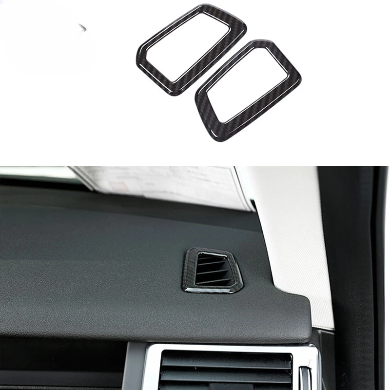 2PCS ABS Carbon Fiber color Dashboard Front Air Outlet Vent Cover  For Land Rover Discovery Sport 2015-2019 Car Styling