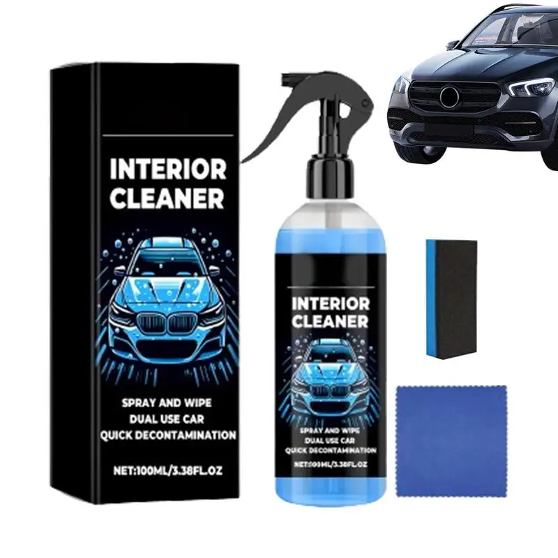 

Inside Car Roof Cleaner 100ML Powerful Multipurpose Cleaner Spray Auto Interior Cleaner Portable Cleaning Spray Stain Remover