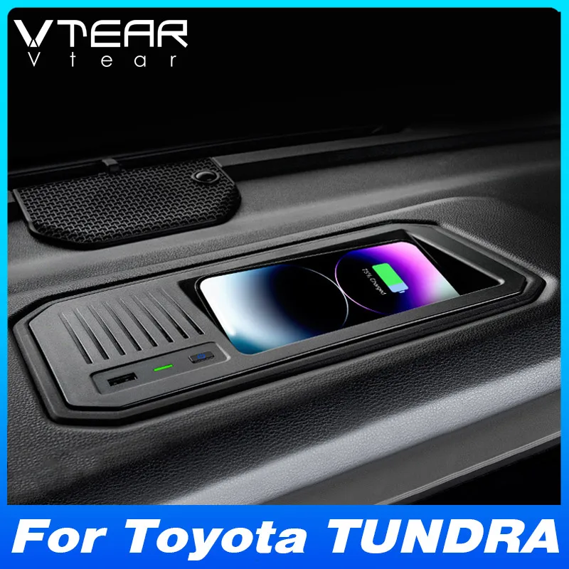 

For Toyota Tundra 3rd XK70 2022-2024 Car Wireless Charger Fast Cell Phone Charging Plate Adapter Interior Accessories
