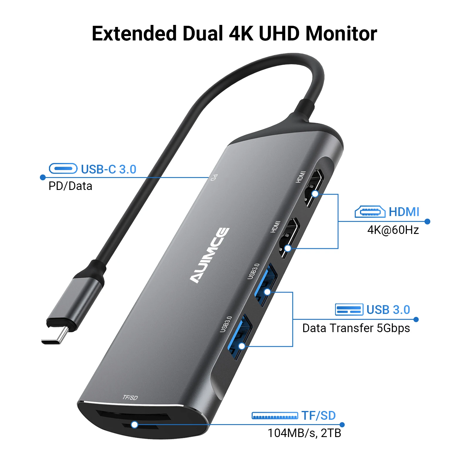 docking station tipo c hub 4k 60hz hdmi adaptador usb 30 rj45 pd100w carga para macbook pro air m1 m2 dell laptop acessorios 01