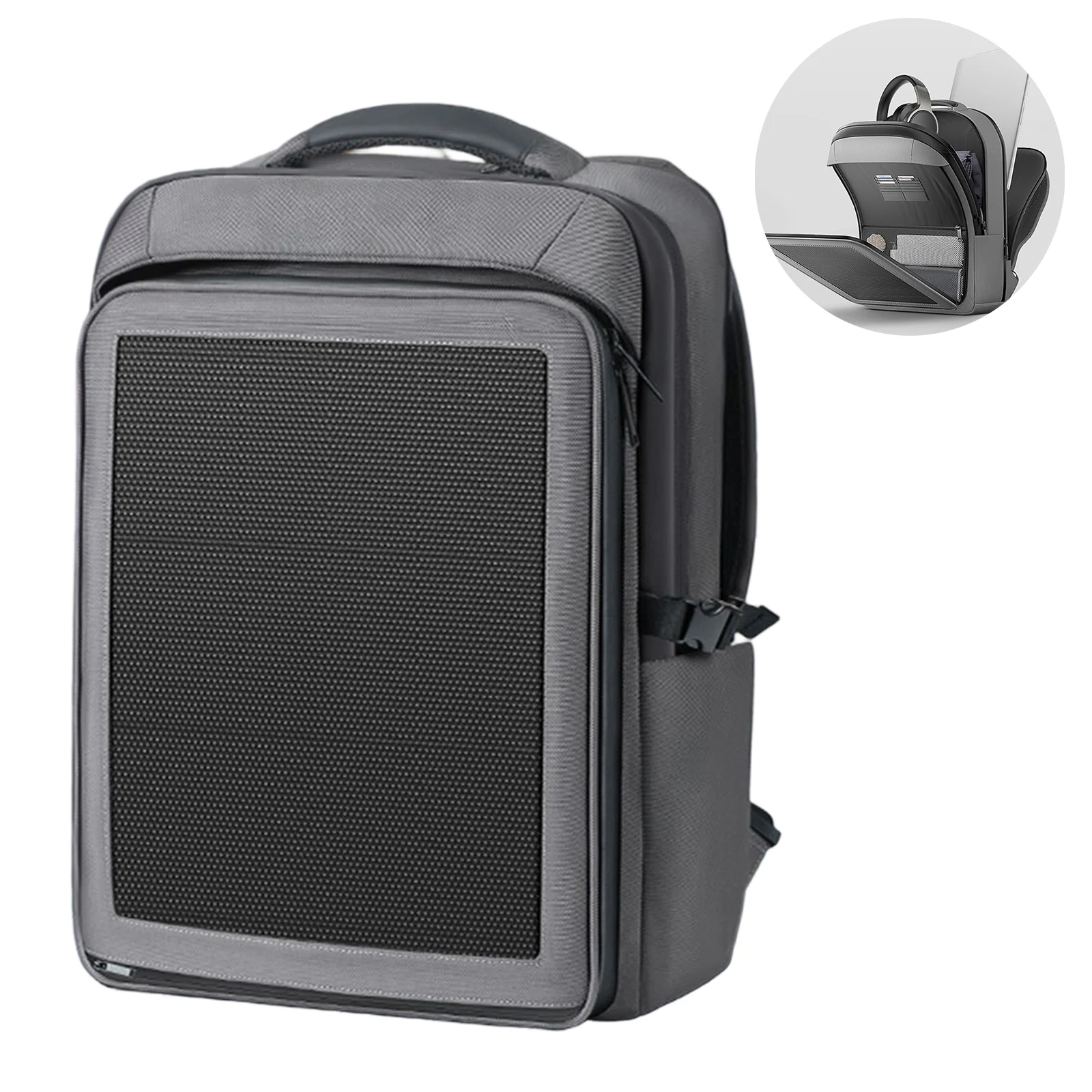 

Solar Charging Backpack 30W Solar Panel 44x32x17CM 35L Oxford Cloth Lightweight Waterproof Zipper Bag Outdoor Accessories