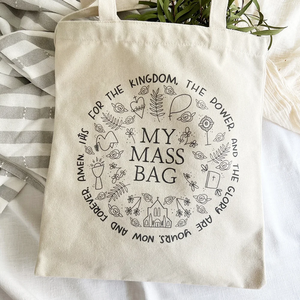 Bolsa de Misas, Accesorios para la Primera Comunión, Bolsa de Lona Católica, Regalo para la Iglesia, Bolsa de Compras, Artículos Católicos para Niños