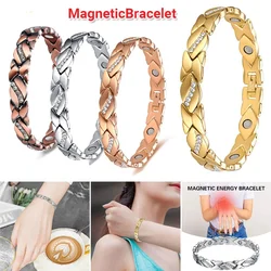 Vintage Copper Color Magnetic Bracelet Women Arthritis Pain Relief Adjustable Bio-Energy Blood Pressure Bracelet Health Jewelry