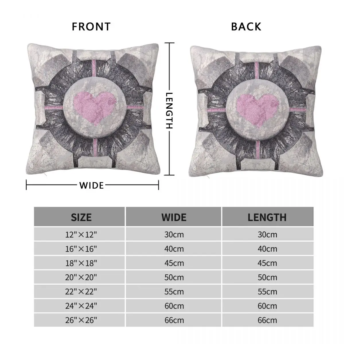 Portal Weighted Companion Cube Pillowcase Polyester Linen Velvet Creative Zip Throw Pillow Case Sofa Seater Cushion Cover 45x45