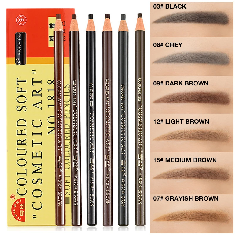 12pcs/set Eyebrow Pencil Makeup Eyebrow Enhancers Cosmetic Tool Art Waterproof Stereo Types Eye Brow Pen Beauty Make up Set