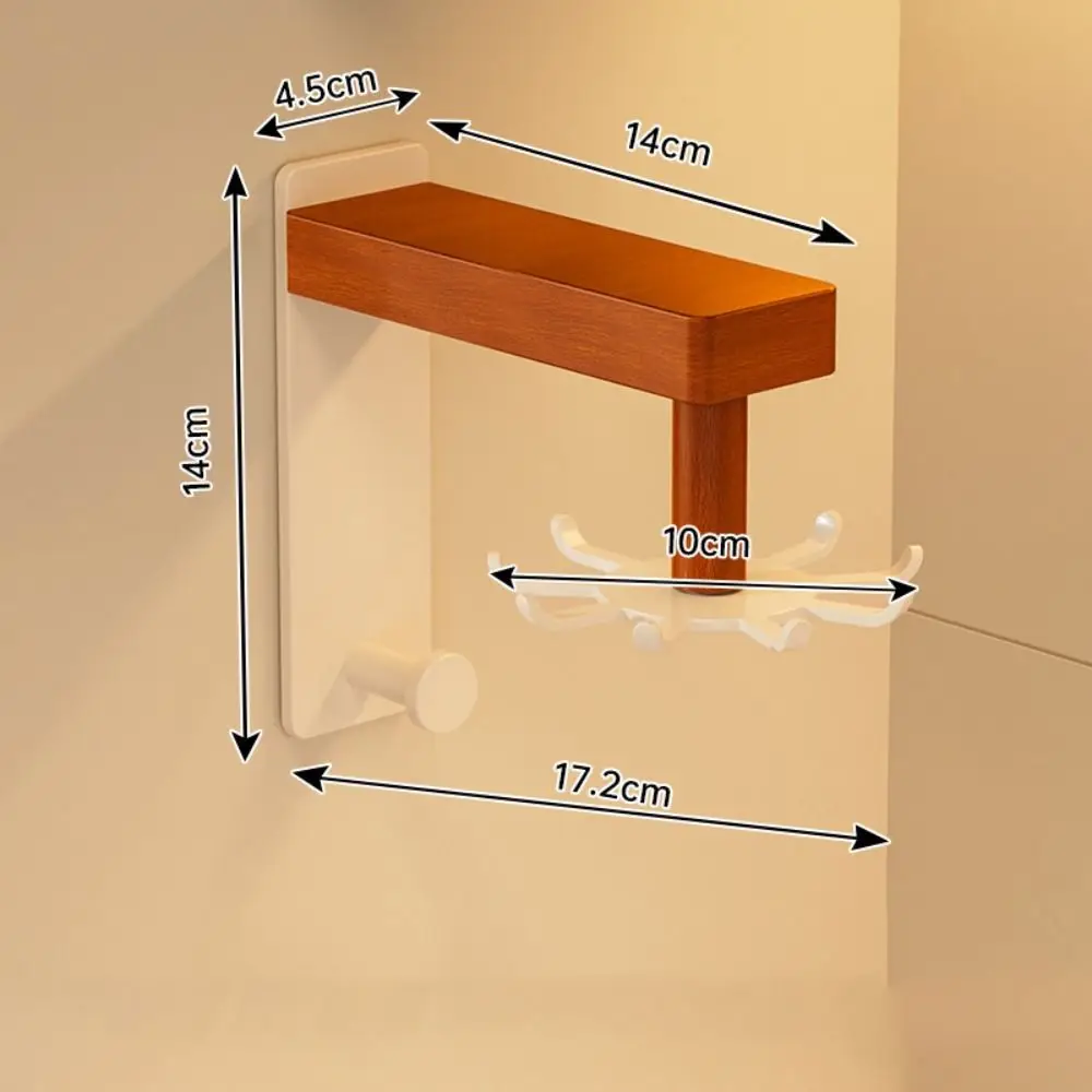 No Drilling Needed Rotating Kitchen Hook Rack 8-Claw Design Rotating Hook Multifunctional Utensil Organizer Wall-Mounted