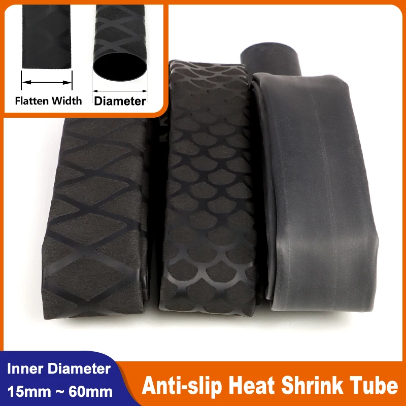 

Dia15 18 20 25 28 30 35 40 50 60mm 1M Non-slip Heat Shrink Wrap Tube Fishing Rod Handle Insulation Waterproof Racket Handle Grip
