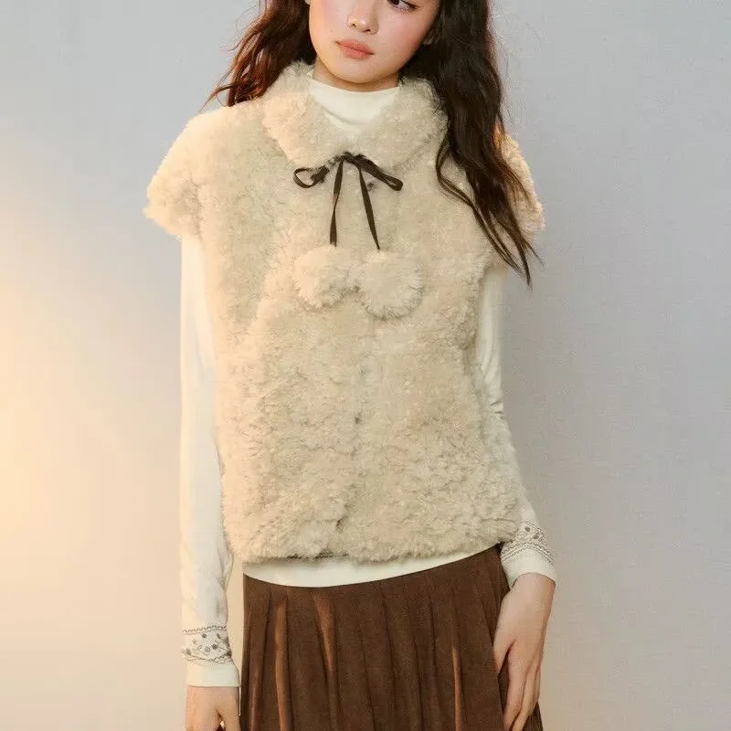 New Sweet Fox Fur Women Clothing Minority Age Reduction Vests Slim Loose Casual Trendy Hot Sell Chaqueta Mujer
