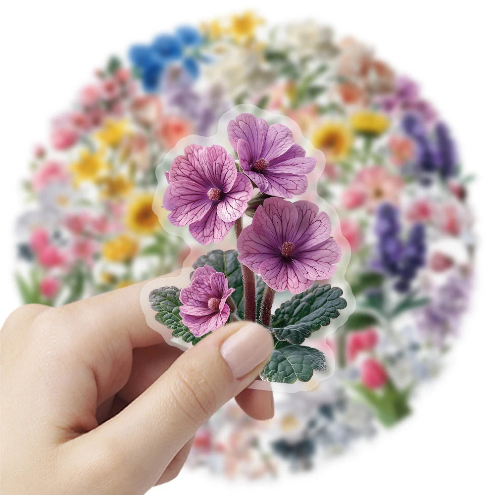 

10/30/50pcs Transparent Cartoon Flowers Aesthetic Graffiti Stickers DIY Laptop Motorcycle Helmet Cute Waterproof Sticker Kid Toy