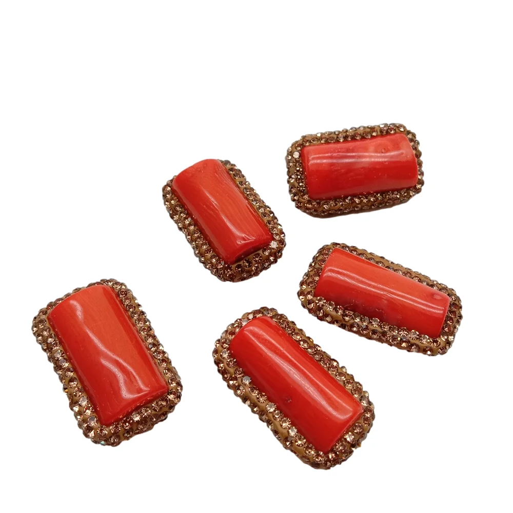 Wholesale 10 Pcs 14x26mm Orange Coral Tube Shape Women Fashion Gift Accessory Findings