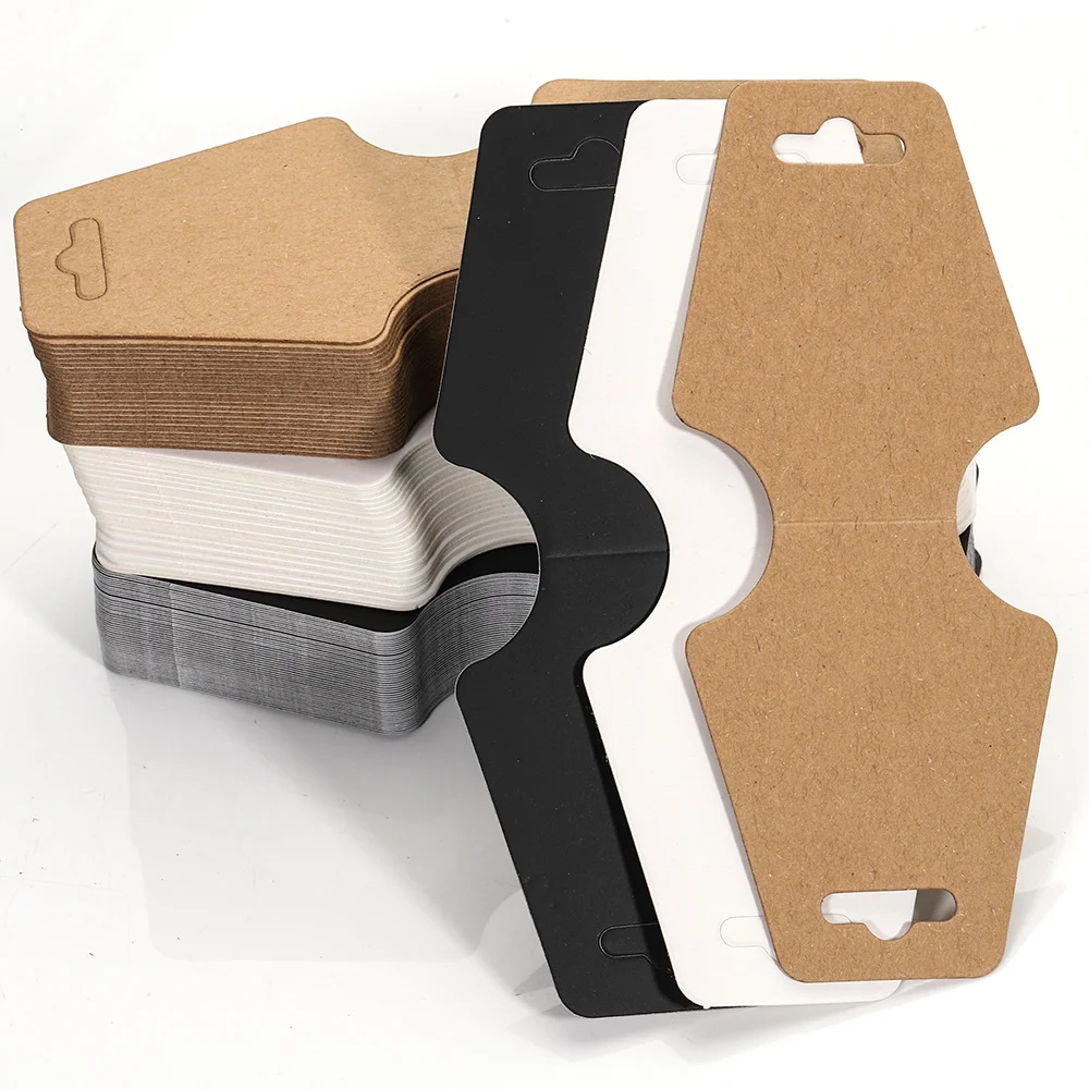 

Thick Double-layer Folding Jewelry Label Rectangular Gift Card Cowhide Paper Label Blank Cowhide Label 250/500/1000 Pieces