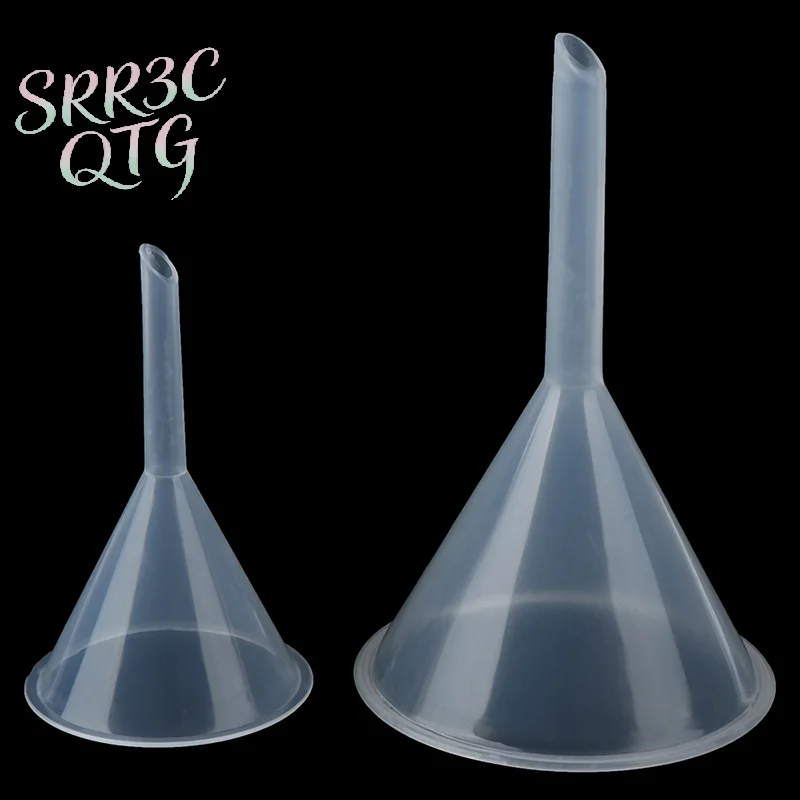 1/2/5 pcs 60mm 90mm Reusable Clear Plastic Funnel Set Lab PP Funnels Kitchen Funnel Lab Bottles Essential Oils
