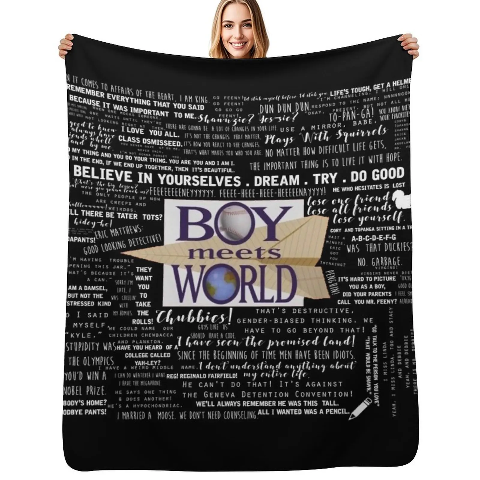 Boy Meets World Memorable Quotes Throw Blanket Luxury St Soft Plush Plaid Extra Large Throw cosplay anime Blankets