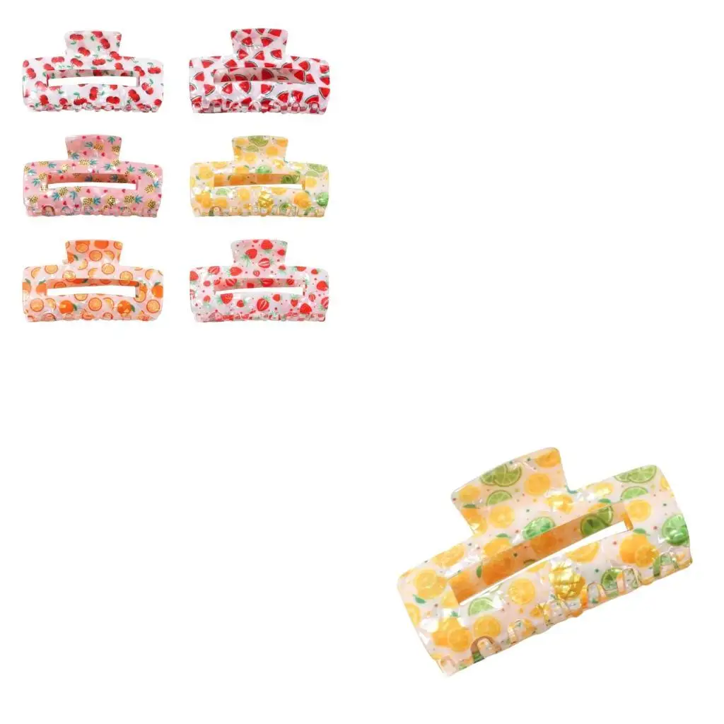 

39BD PVC Lemon Hair Jaw Clip Spring Party Accessories For Women Girls Secure Grip