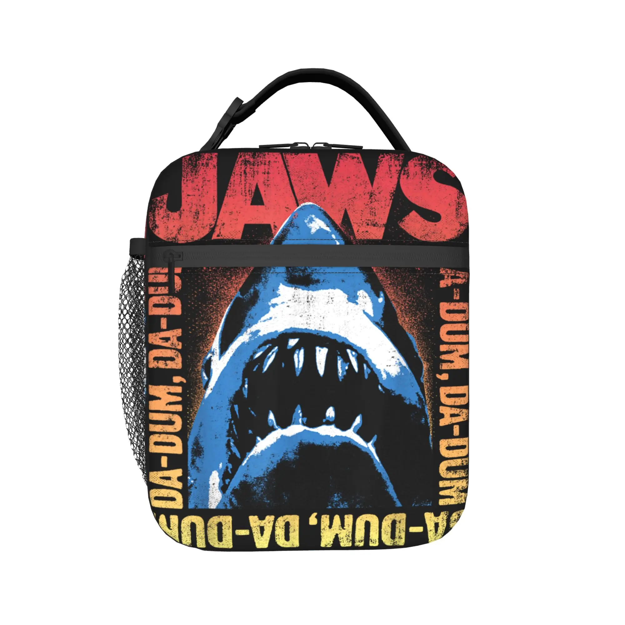 Jaws Da Dum Poster Lunch Bag Picnic Convenient Tote Food Bags For Child  Oxford Designer Cooler Bag