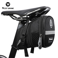 WEST BIKING Bicycle Tail Bag Rainproof Saddle Bag Mountain Road Bike Rear Reflective Seatpost Pouch Riding Cycling Accessories