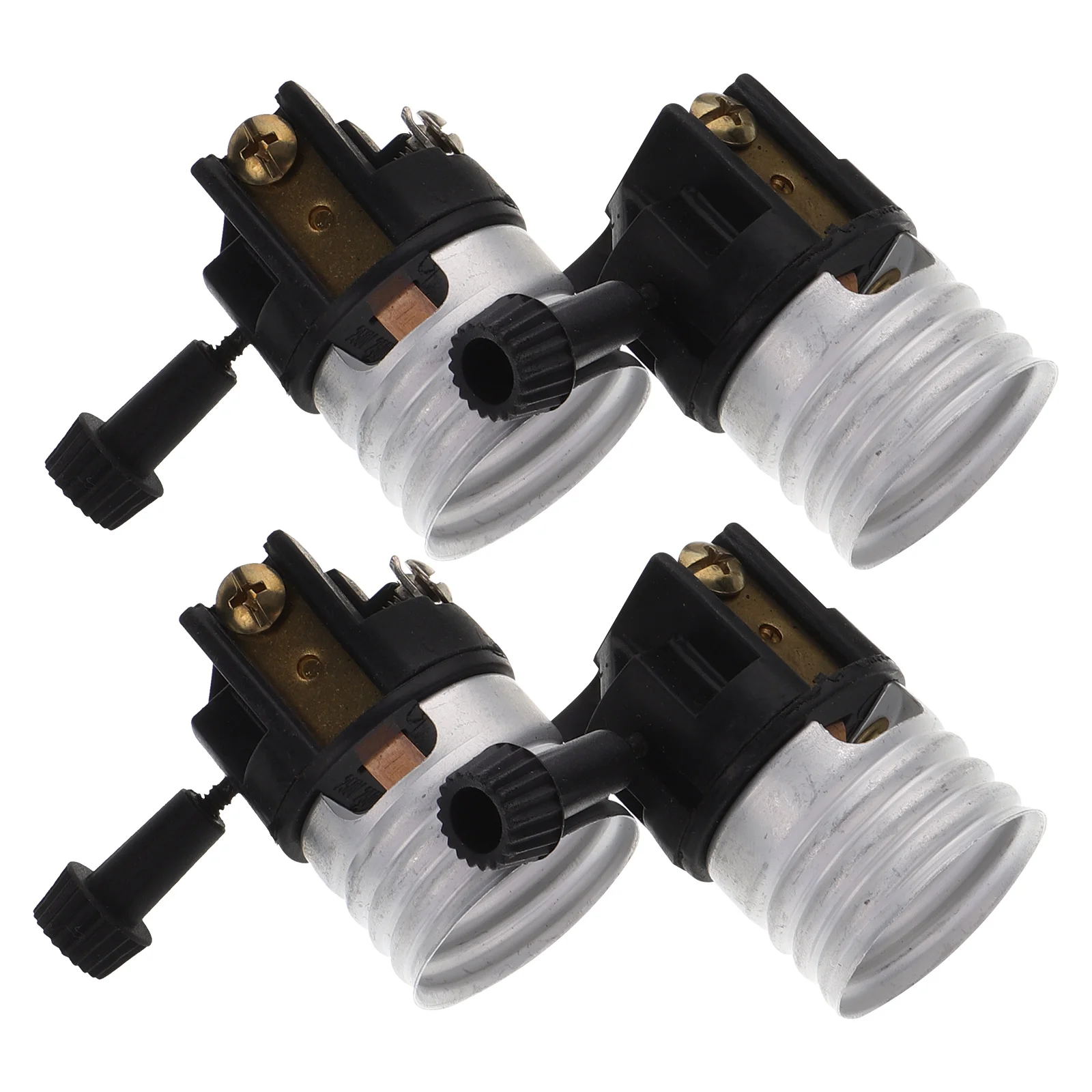 

4Pcs E26 Light Socket Dimmer Compatible High Durability Light Bulb Socket Replacement Lamp Holder Base Fixture Parts for Garage