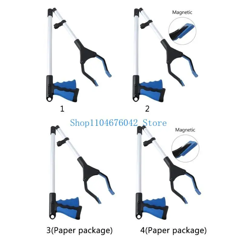 652F Lightweight Foldable Long Grabber Reacher with Rotating Jaw Gripping Rubbish