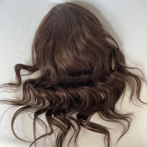 Парик-накладка Eseewigs 12 дюймов, моно кружево, темно-коричневый