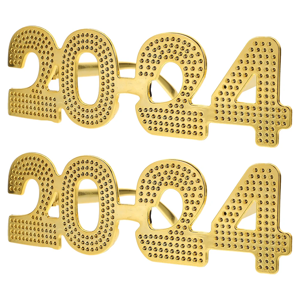 

2Pcs 2024 New Year Party Glasses Funny Eyeglasses Sunglasses Photo Props Supplies 2024 Eyeglasses New Year Party Glasses