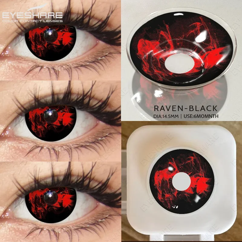 EYESHARE Cosplay Farbige Kontaktlinsen für Augen, jährliche Verwendung, Make-up, verrückte Halloween-Schönheit, rote Kontaktlinsen, Augenkosmetik – Detail 20