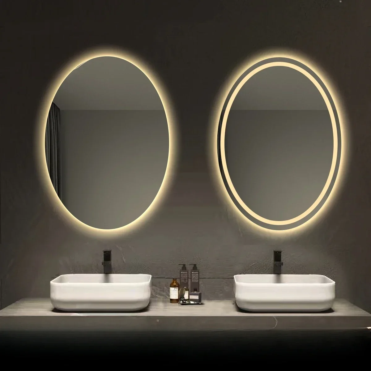 Light Makeup Mirror Shaving Bathroom Toilet Led Smart Large Bath Mirrors Wall Adhesive Decorative Shower Color Changing Sticker