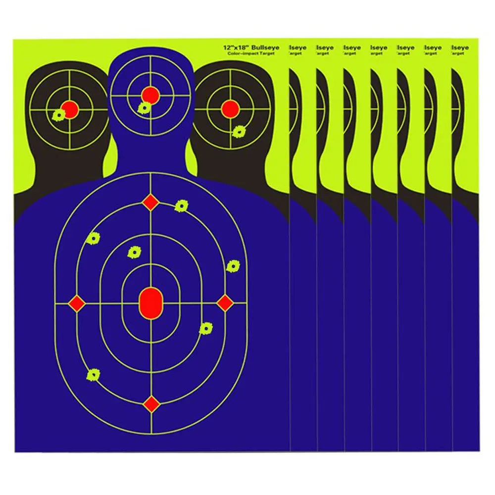 

20PCS 12''x18'' Splash Target Stickers Bullseye Color-Impact Target Shooting Practice Accessory Self-adhesive AQB184