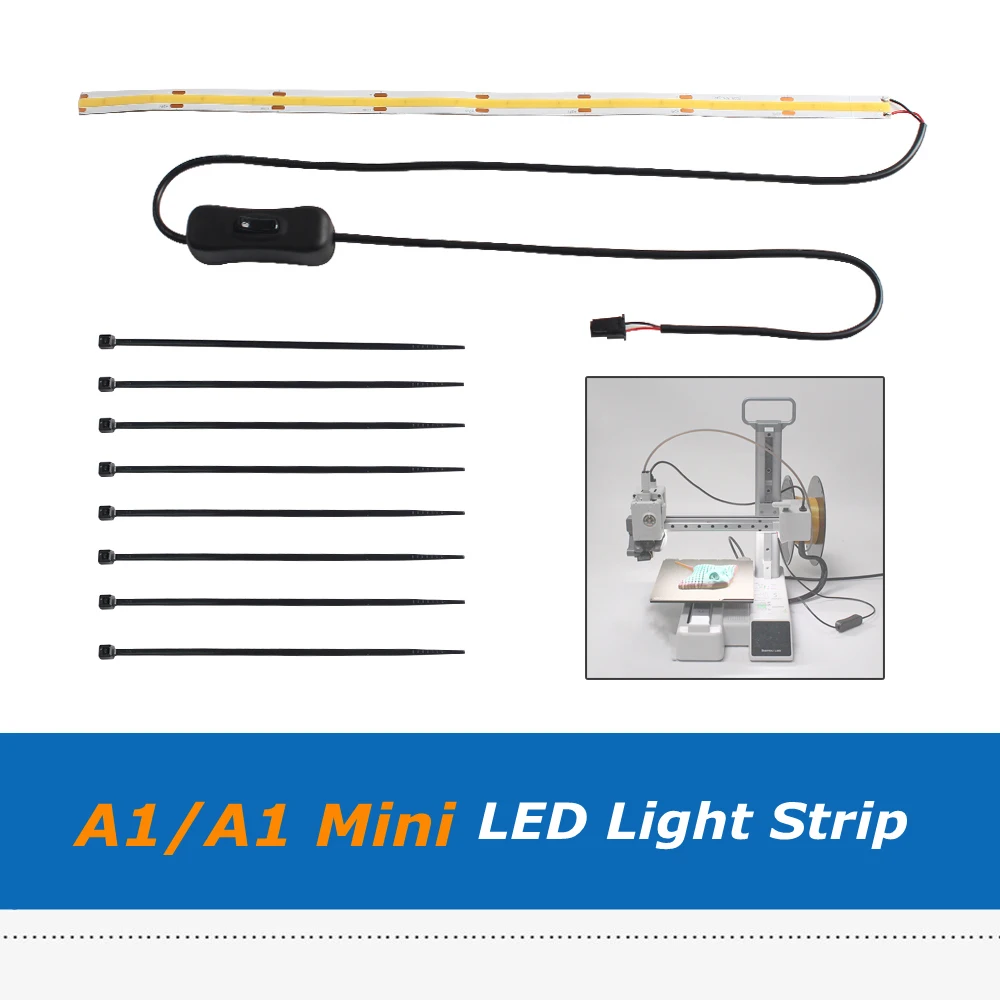 A1/ A1 Mini  24V LED Light Strip Super Bright COB LED Ra95 Fill Light Kit For Tuozhu 3D Printer Parts