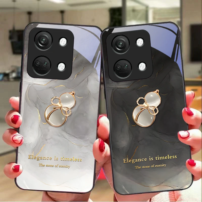 

Gradient Gourd Gray For OnePlus Nord 3 5 6T 7 Pro 8 12 10T Reno8 Lite 5G 10R Nord N30 Hard Shell Tempered Glass Phone Case Black
