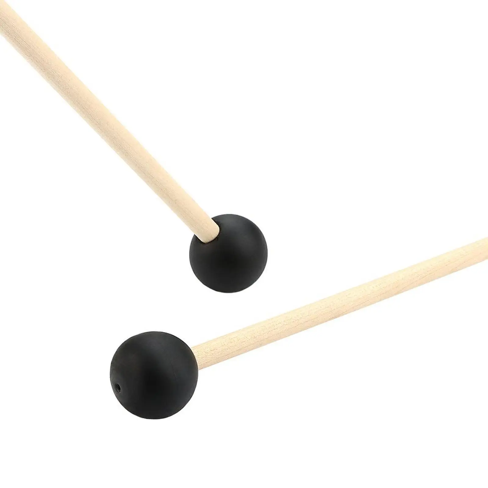 Durable Wood Rubber Drum Mallet Pair 16.93 Inch Percussion Sticks for Marimba Gong Practice Snare Drum Accessories