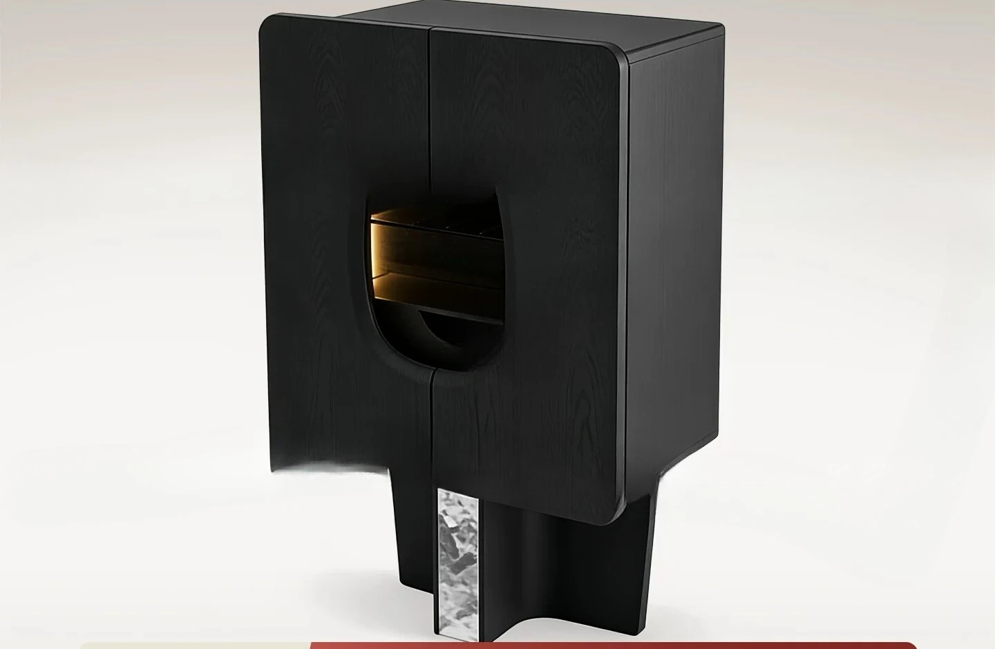 Italian minimalist black glass display cabinet vertical wine cabinet living room dining room locker