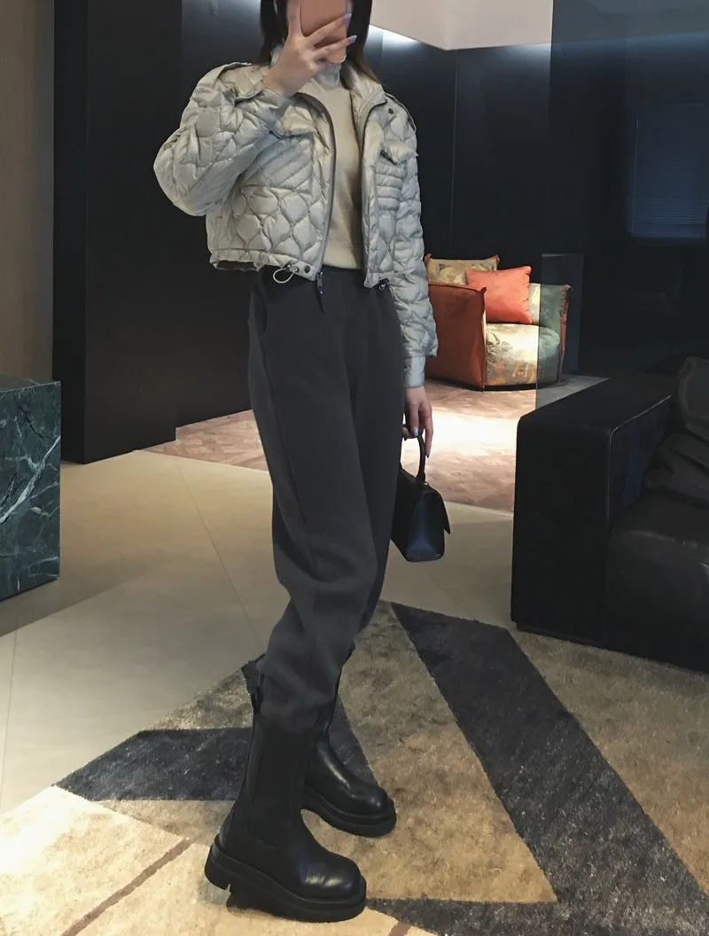 Or feminino puffer jaet 2025 outono inverno novo sle branco ganso para baixo acolchoado gola emagrecimento casual ajuste reto