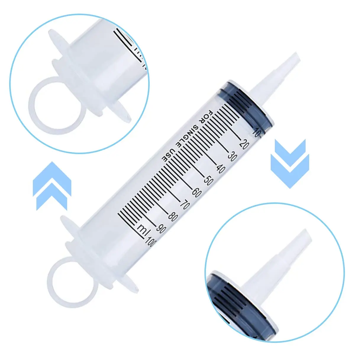 Large Syringe 100-550ml Straight Tip Baking Filling Tool Machine Lubrication Lab Oil Pump Sterile Sealed
