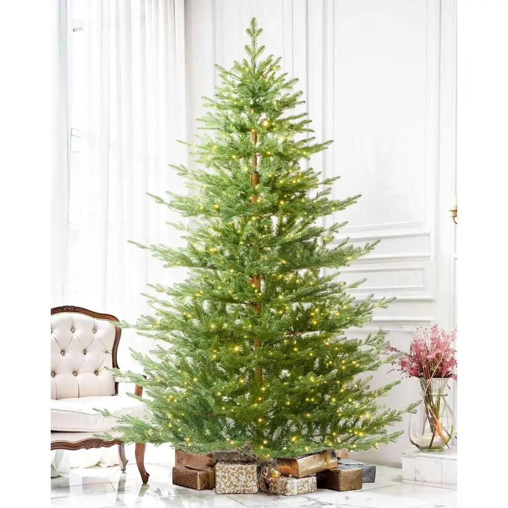 

Chrisas Tree 7.5t Aspen ir, 750 Warm White & Multi-Color LED Lights, Hinged day Xmas Artiicial Tree estive Decor, Green