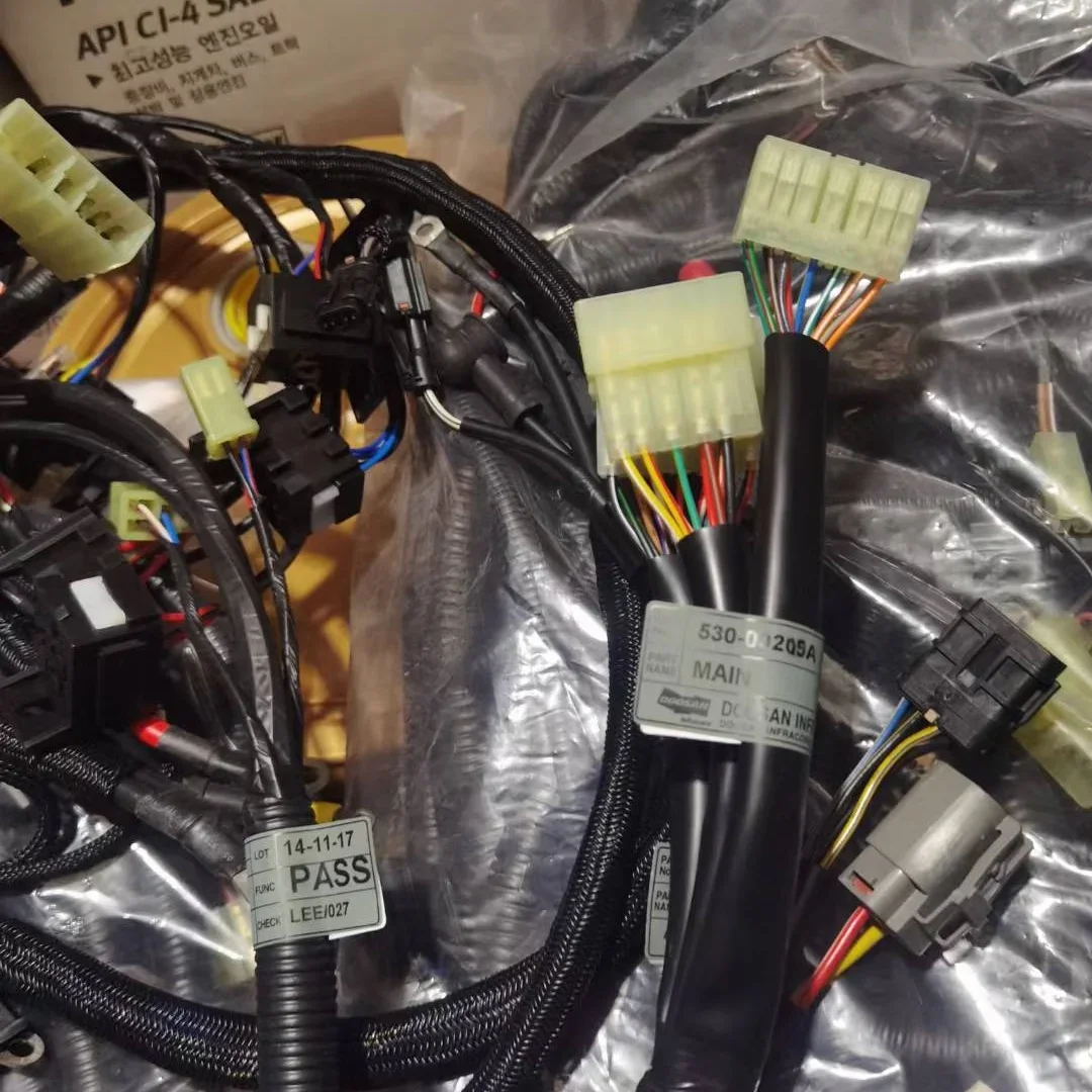 Doosan DX225LC Excavator Wiring Harness 530-00236 530-00412G 530-00411G 530-00435A-Waterproof Wear-Resistant High Quality