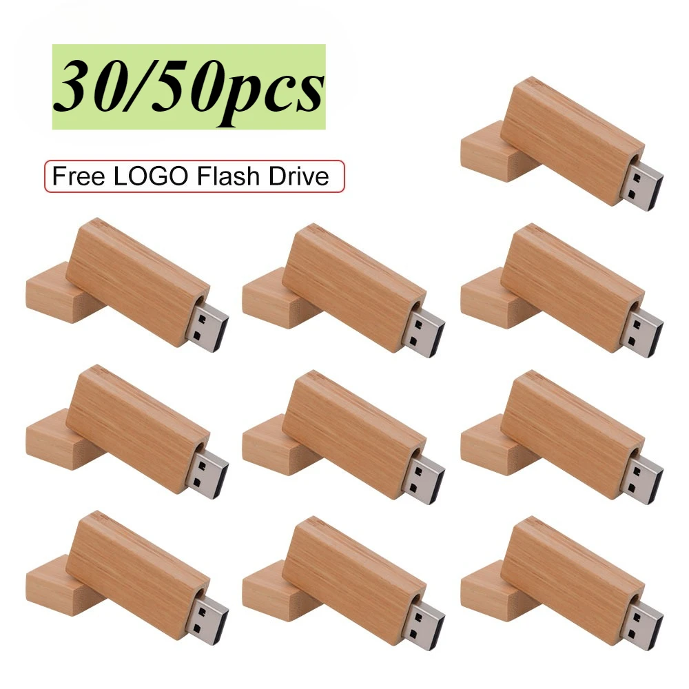 30/50개 맞춤형 로고 나무 USB 플래시 드라이브 펜 드라이브 4GB 8GB 16GB 32GB 64GB 스마트 펜드라이브 USB 스틱 사진 촬영 비즈니스 선물