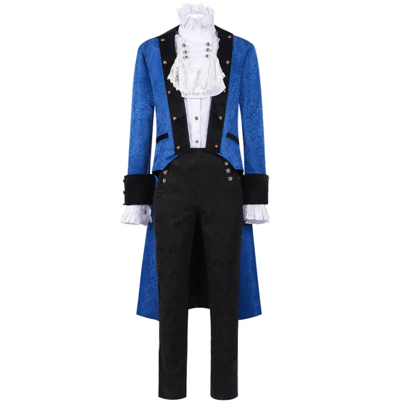 Men Steampunk Renaissance Prince Halloween Cosplay Outfit Gothic Medieval Victorian Edwardian Shirt Coat Pants Frock Costume New